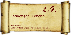 Lemberger Ferenc névjegykártya